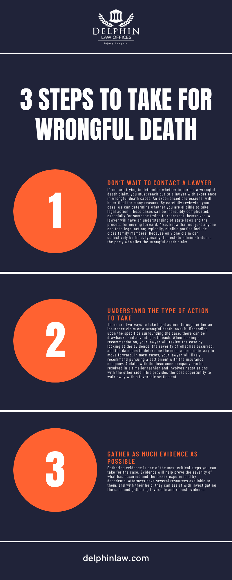 3 Steps To Take For Wrongful Death Infographic