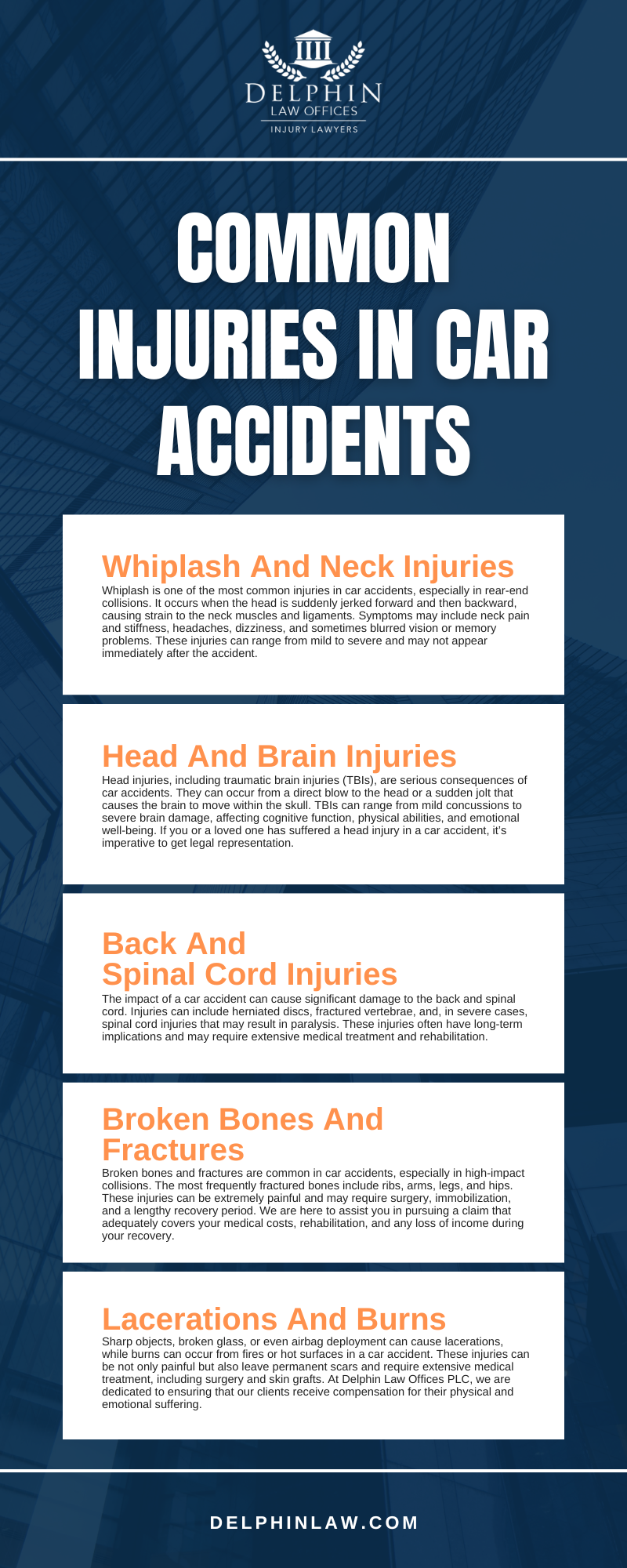 Common Injuries in Car Accidents Infographic